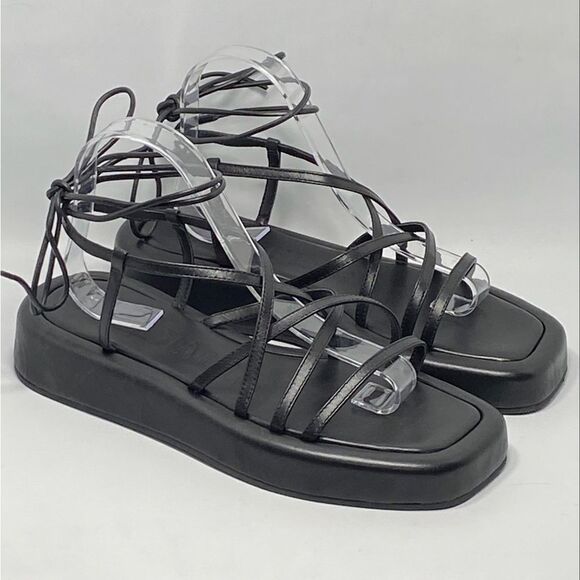 Loeffler Randall Beau Black Wrap Platform Sandal size 9 - Picture 4 of 13